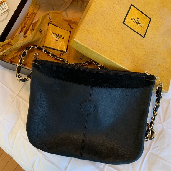 Fendi Handbags - Fendi black leather handbag
